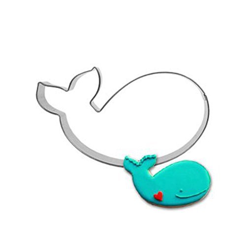 FairyTeller Whale Mold Kitchen Toys Cake Fondant Biscuit Press Icing Set Stamp Cookie Cutter Tools Stainless Steel...