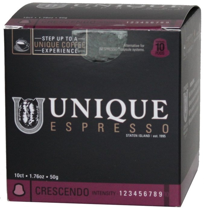 Unique Coffee Roasters Crescendo Espresso Capsules for Nespresso - 10 Count