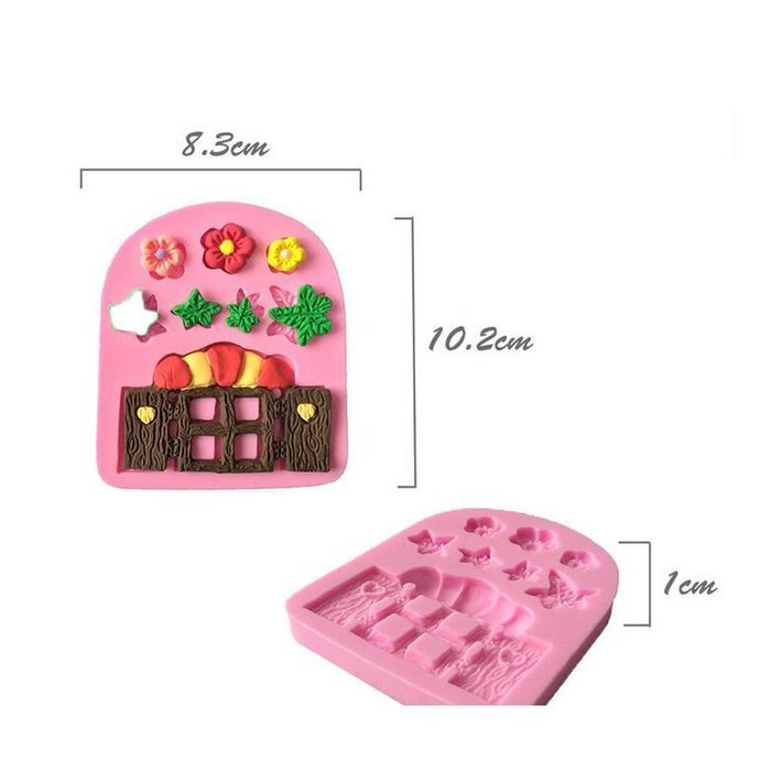 JLHua 3-PCS 3D Elf House Door Silicone Fondant Set DIY Mould Cake Decorating Set