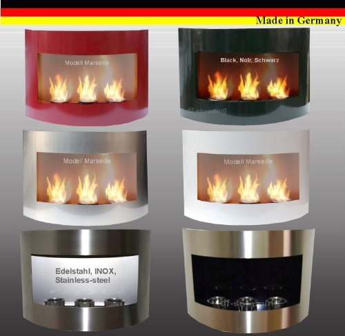 Gel + Ethanol Fire-Places Ethanol Fireplace Model Marseille Chrome/Silver N2