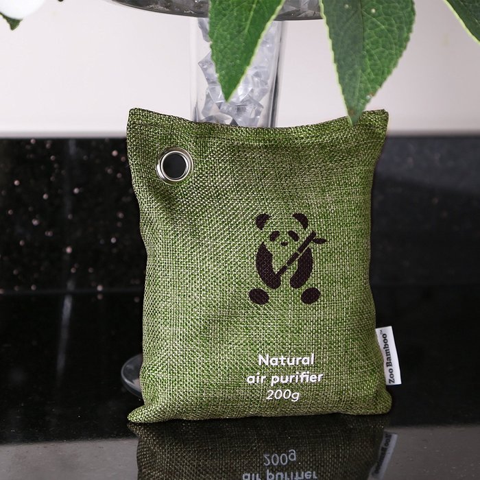 Bamboo Charcoal Air Purifier by ZooBamboo - Fragrance Free Odor Eliminator Freshener and Dehumidifier for Smokers...