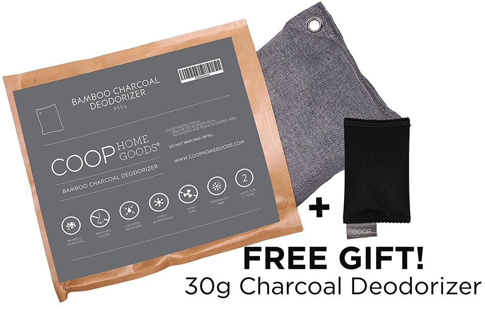 Coop Home Goods - Natural Moso Bamboo Charcoal Deodorizer Air Purifier- 550 grams with FREE 30g sachet - Removes... N2