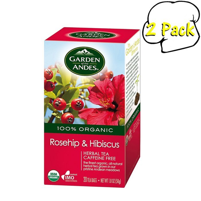 Garden of the Andes 100% Organic Herbal Tea, Rosehip and Hibiscus, 20-Count N66