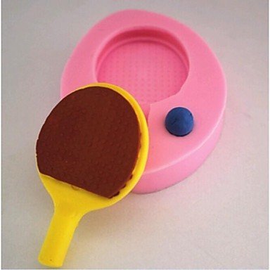 Mr.S Shop DIY Table Tennis Racket silicone Fondant Chocolate Candy Silicone Mold Cake Decorating Tools，Small Size N5