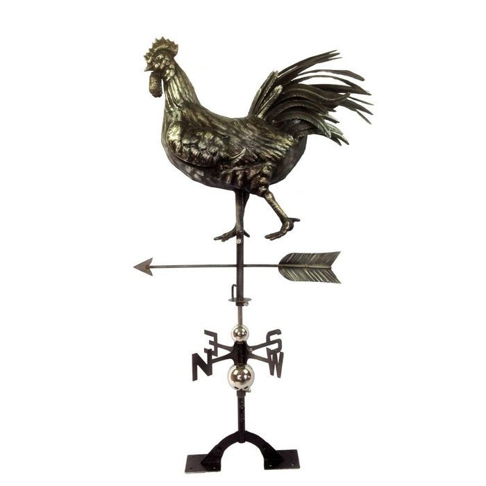 The Urban Port C215-123107 Antique Aged Black Rooster Weathervane by Urban Port