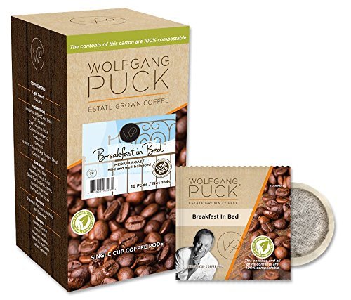 Wolfgang Puck Coffee, Breakfast in Bed Pods, 12 Gram Pods-16 count