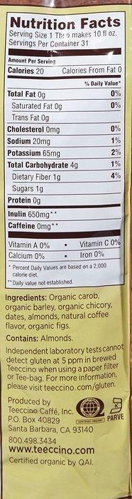 Teeccino Caffeine Free Herbal Coffee - Java - 11 oz