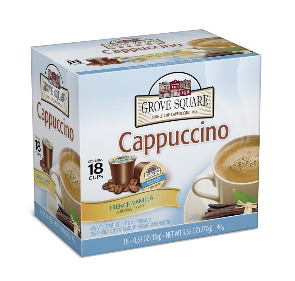 Grove Square Cappuccino, French Vanilla, 24 Count Single Serve Cups N15