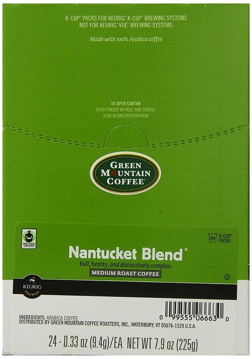 Green Mountain Coffee Breakfast Blend, Keurig K-Cups, 72 Count N183