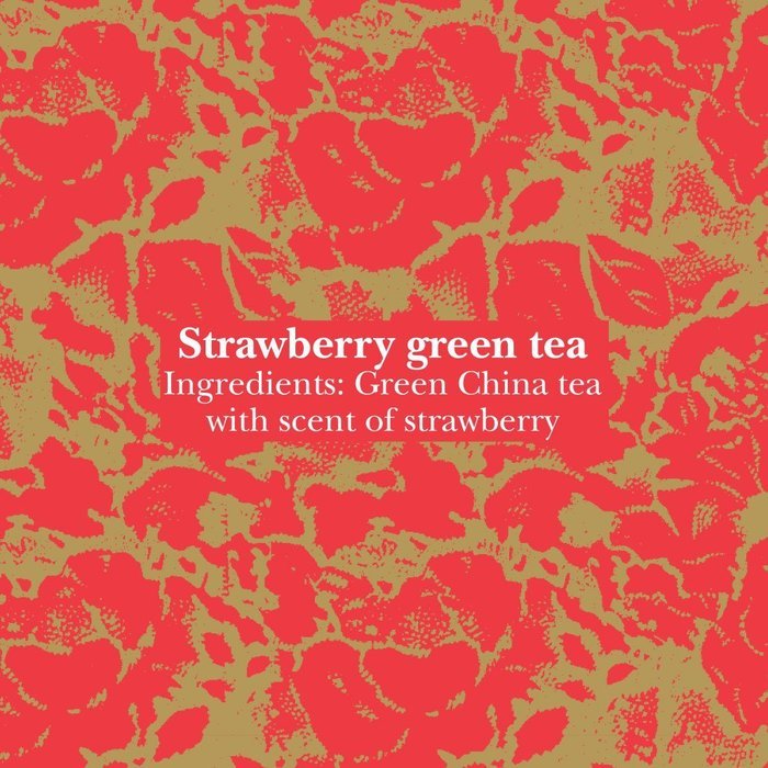 STRAWBERRY GREEN TEA 20 Muslin Tea Bags N2