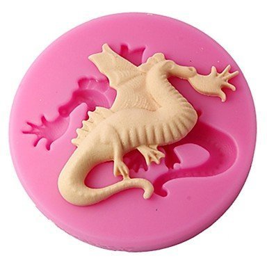 BST Cake Pan Silicone Cupcake Mold Dragon Cake Embossing Mould Color Pink