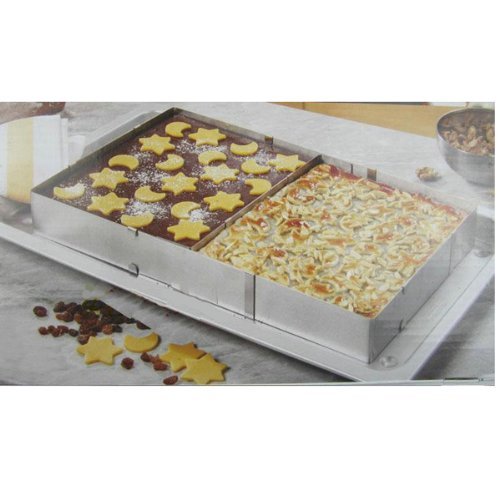 Stainless Steel Rectangle Mousse Ring Retractable Cake Ovenware N2