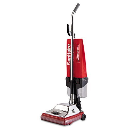 Electrolux Sanitaire - Upright Vacuum with EZ Kleen Dust Cup, 7 Amp, 12" Path, Red/Steel 887 (DMi EA N3