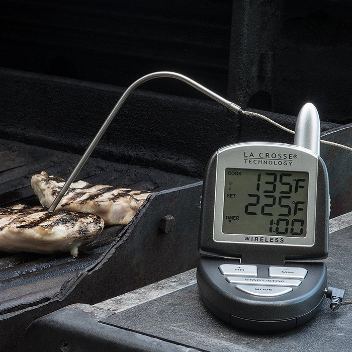 La Crosse Technology 922-818 Digital Cooking Thermometer with Stainless Steel Probe & Wireless Pager