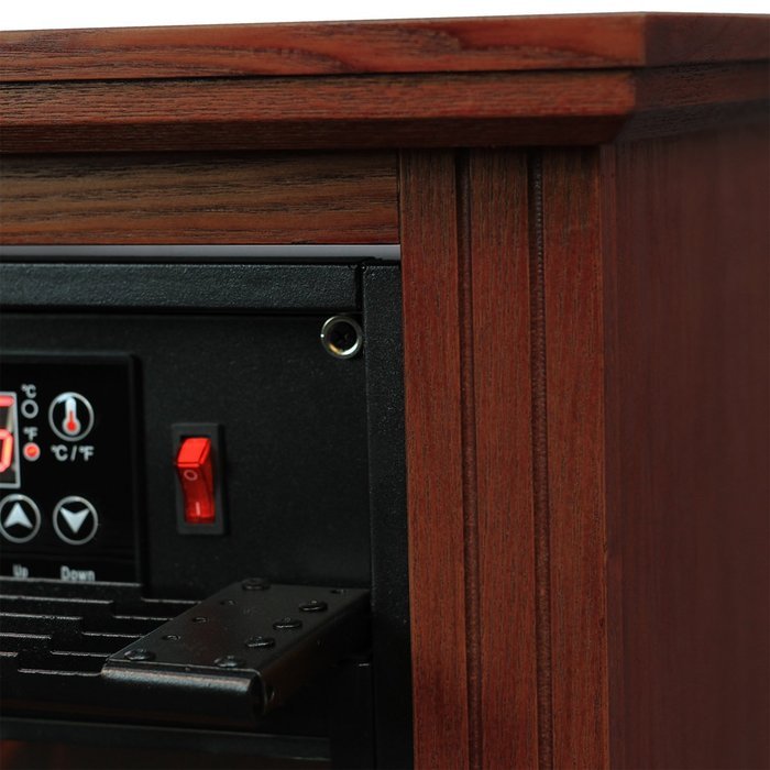 XtremepowerUS Infrared Quartz Electric Fireplace Heater Finish with Remote Controller (Walnut)