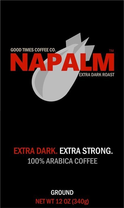 Napalm Coffee, EXTRA DARK ROAST, Ground Coffee, 100% Arabica, 12 Ounce Bag