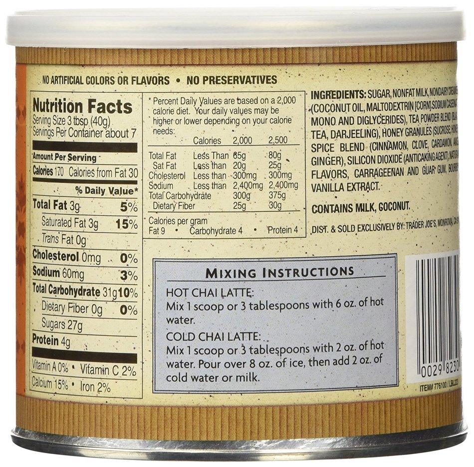 Trader Joes Spicy Chai Latte Set of 3 N3