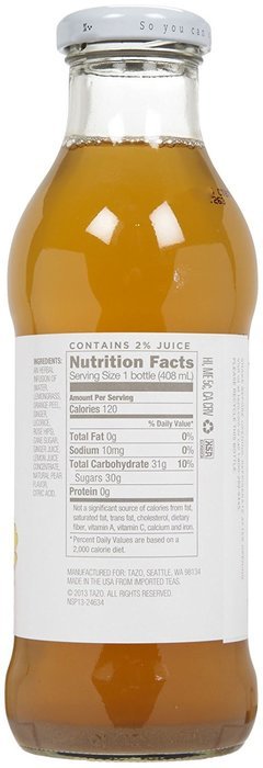 Tazo Lemon Ginger Iced Tea, 13.8 oz, 12ct N2