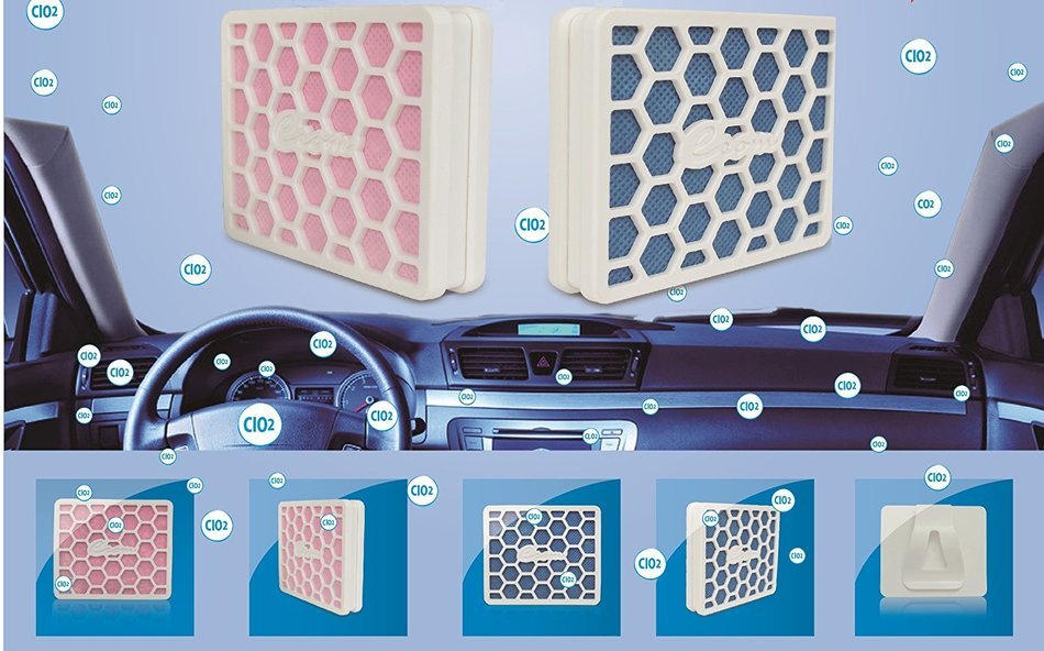 Car Air Freshener, ECOM Car Air Purifier Car Freshener and Disinfection with Chlorine Dioxide to Denatures Germs...