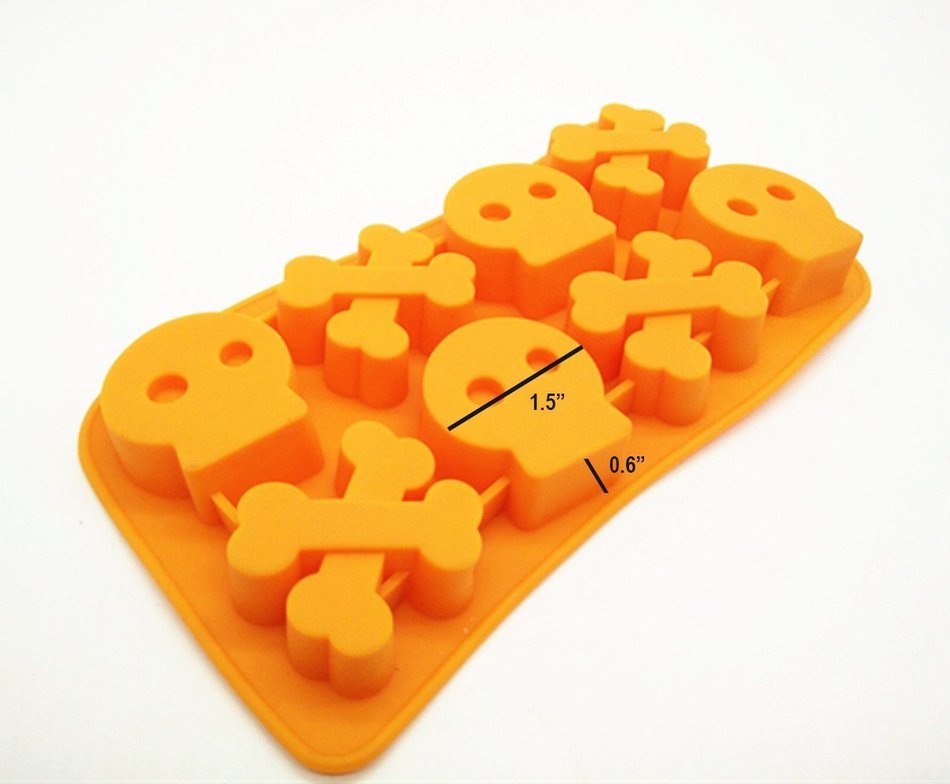 Skull & Crossbones (2-Pack) Silicone Baking Mold (Perfect for Candy,Chocolate,Ice,Gummies,and More) N4