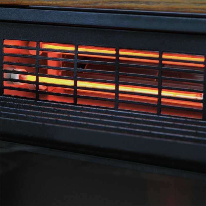 XtremepowerUS Infrared Quartz Electric Fireplace Heater Finish with Remote Controller (Walnut) N4