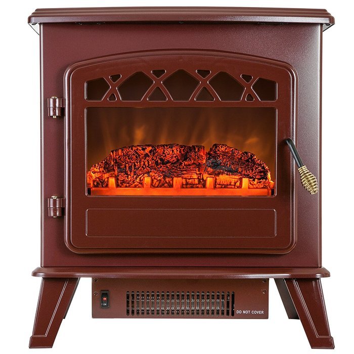 Golden Vantage 20" Freestanding Portable 1500W Adjustable 5200 BTU 2 Setting Tempered Glass Electric Fireplace... N6