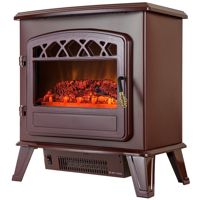 Golden Vantage 20" Freestanding Portable 1500W Adjustable 5200 BTU 2 Setting Tempered Glass Electric Fireplace... N7