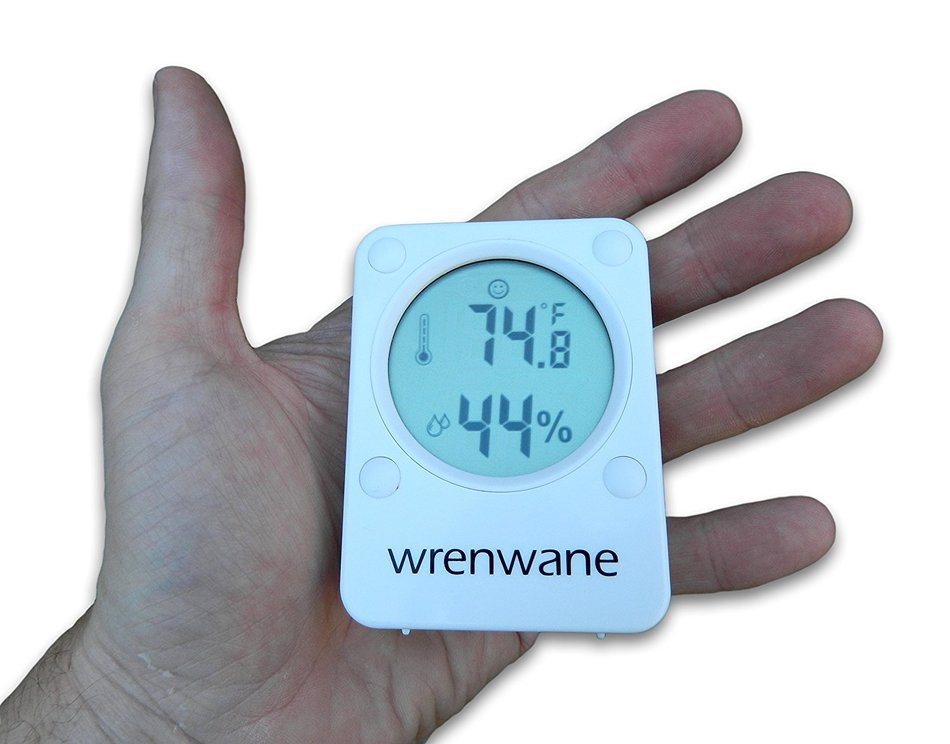 Wrenwane Humidity Monitor Hygrometer Indoor Room Thermometer Fahrenheit Or Celsius White N2