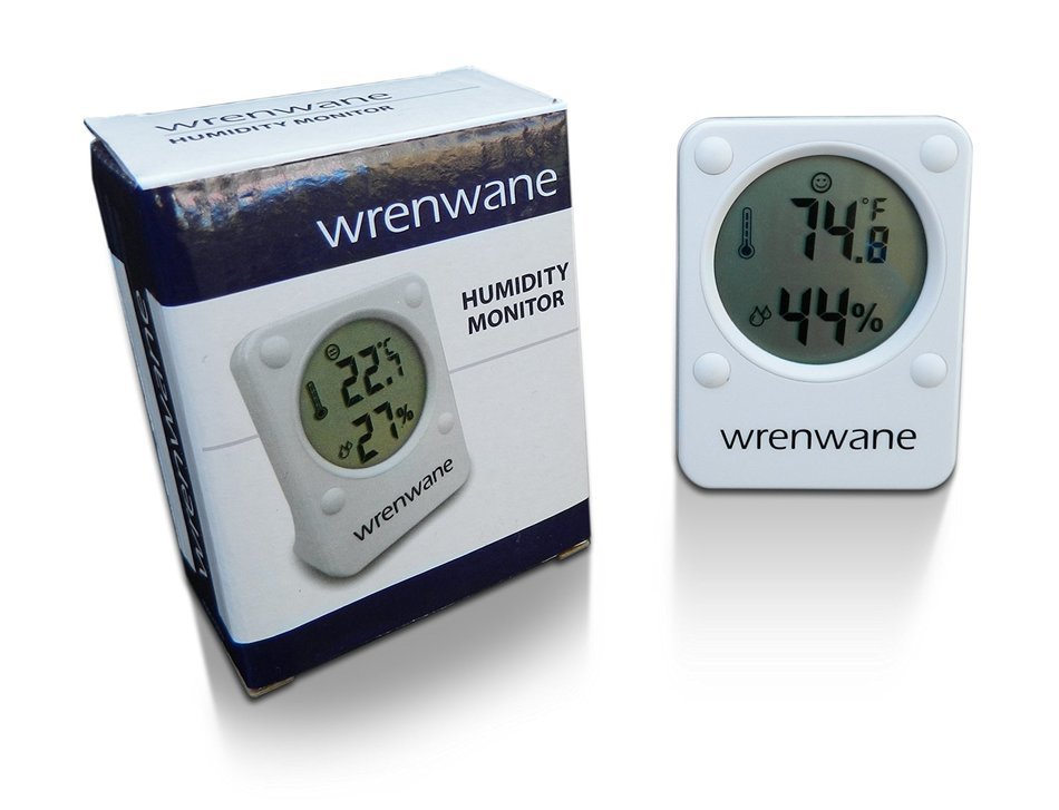 Wrenwane Humidity Monitor Hygrometer Indoor Room Thermometer Fahrenheit Or Celsius White N3