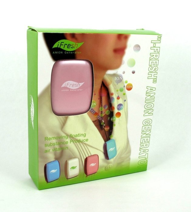 Portable Mini iFresh Personal Ionic Air Purifier Necklace Ionizer USB Rechargeable (Pink)