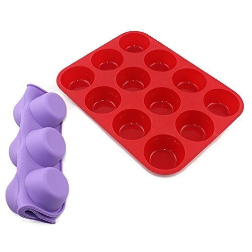 OUMOSI 12 Cup Silicone Mini Muffin Cupcake Maker Fondant Mold Pastry ...