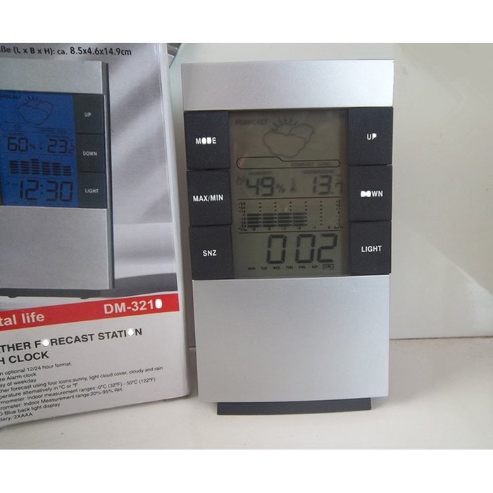 E Support&trade; Indoor Humidity Monitor Hygrometer Digital Thermometer Monitor with Large LCD Display (silver) N6
