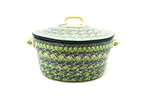 Polish Pottery Baker - Round Covered Casserole - Irish Meadow