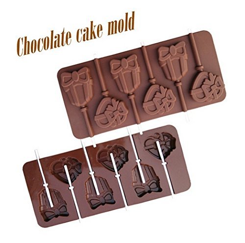 1pcs Food Grade Silicone Material, Love Gift Shape for Chocolate Lollipop Mold, Cake Tools, Cookie , Jelly, Ice... N2