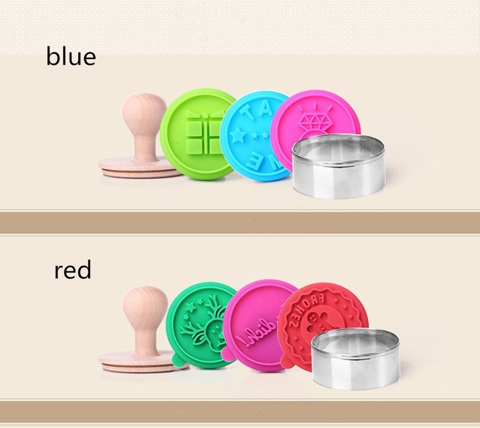 Cartoon Cookies Mold Silicone Seals Stainless steel Cookie Cutters DIY Cake Mold Set (Blue)