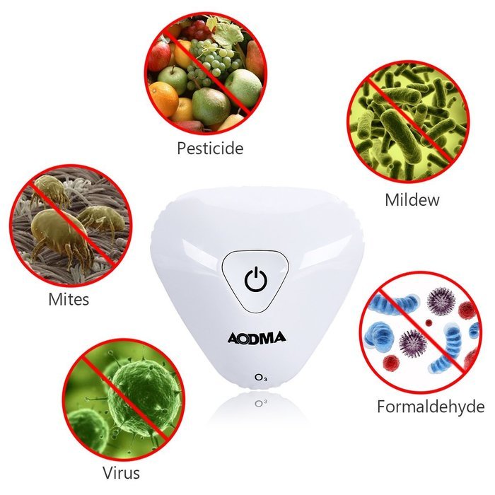 AODMA Mini Ozone Anion Air Purifier Deodorizer for Refrigerator,Car,Shoe Cabinet,Storage Room Confined Space Air... N2
