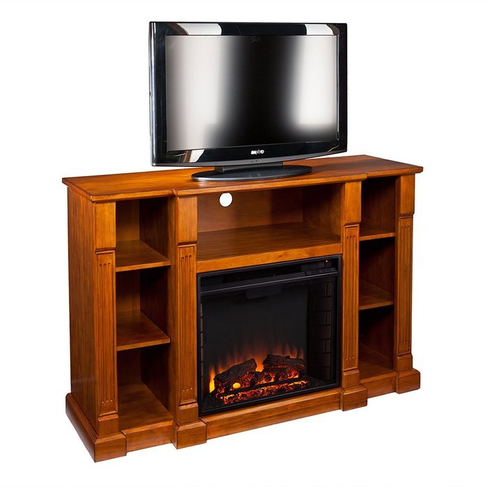 Kendall Electric Media Fireplace - Glazed Pine N5