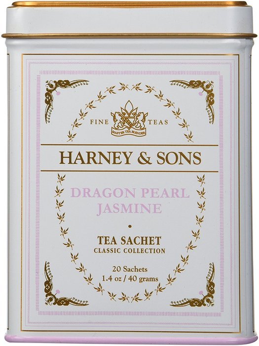 Harney and Sons Classic Tea Sachet in Tin, Dragon Pearl Jasmine, 20 Count (Pack of 4)
