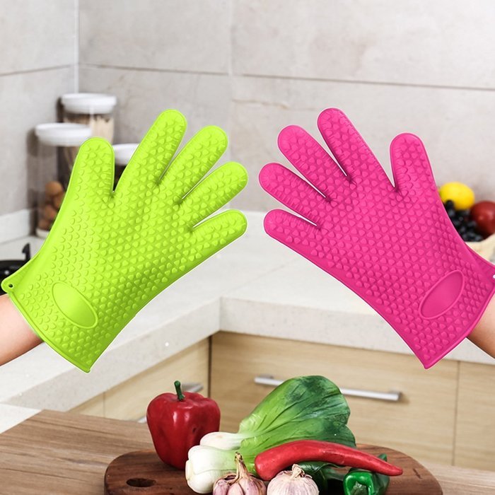 Beauty Clubs 1PC Microwave Baking Tool Heat Resistant Silicone Glove (Rose Red) N6