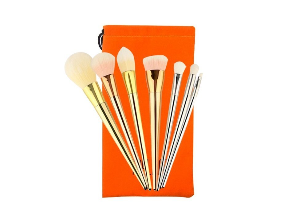 7+12 Pieces Makeup Brush Set Professional Metal Handle Foundation Blending Blush Concealer Eye Face Liquid Powder...