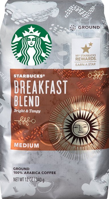 Starbucks Breakfast Blend Whole Bean Coffee, 12 Ounce, 6 Count N5