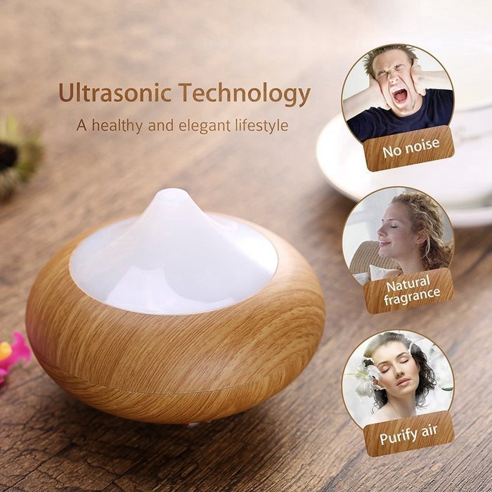 VALYRIA 140ml Aromatherapy Essential Oil Diffuser, Wood Grain N4
