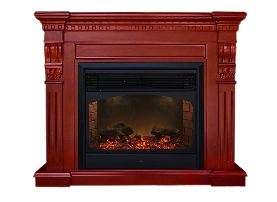 Red Mahogany Cherry Marggie Electric Fireplace Heater with Remote Control.