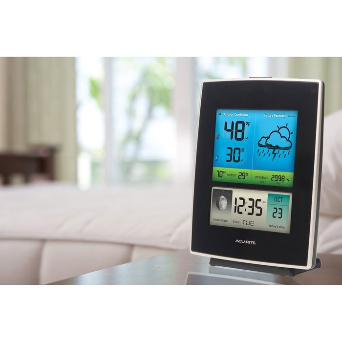 AcuRite 02030RM Weather Station with Forecast/Temperature/Humidity/Moon Phase, Black