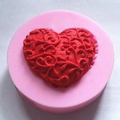 BST Cake Pan Bakeware Silicone Heart Baking Molds for Chocolate Cake Jelly (Random Colors)