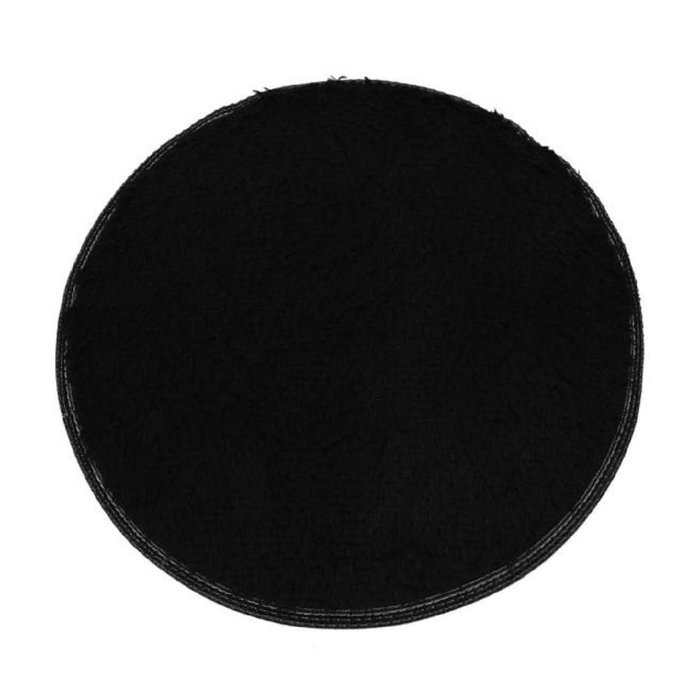 Kingfansion Soft Bath Bedroom Floor Shower Round Mat Rug Non-slip (Black ) N15