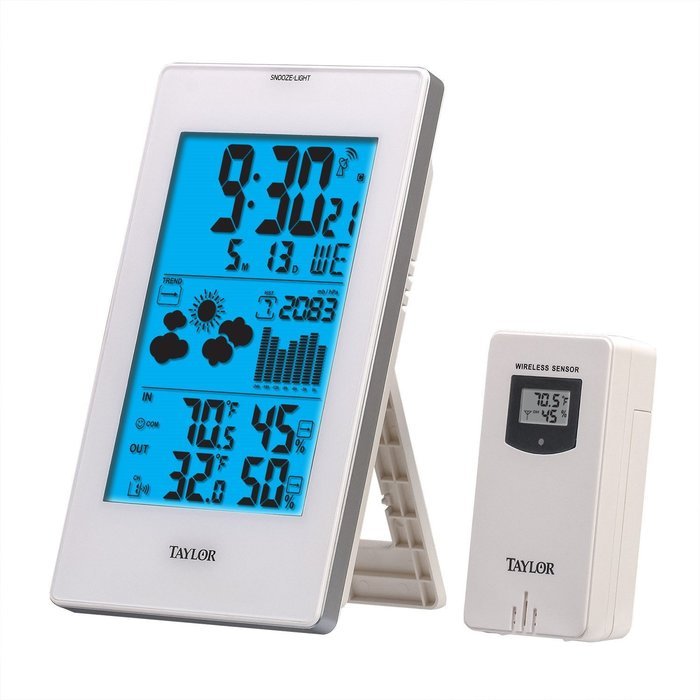 Taylor 1735 Digital Deluxe Weather Forecaster, White N3
