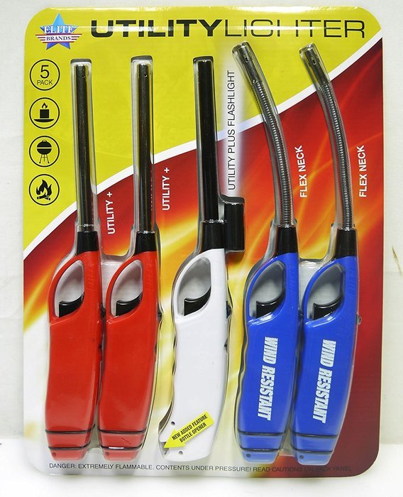 Multi-purpose Gas Utility Lighters for BBQ Kitchen Fireplace Grill (Pack of 5)