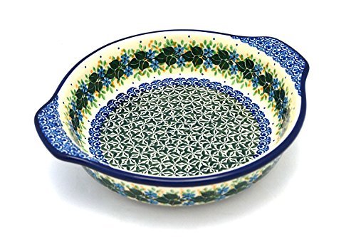 Polish Pottery Baker - Round with Grips - Medium - Ivy Trail