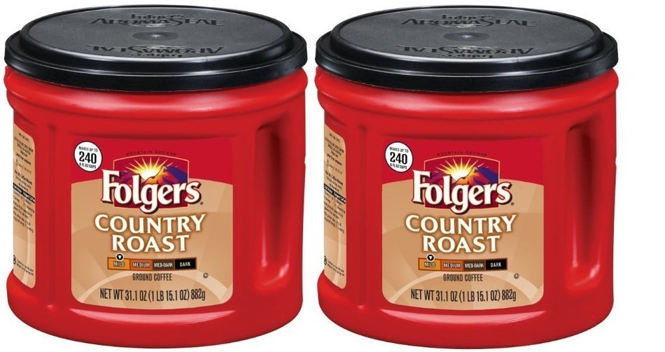 Fresh Taste of Folgers Coffee, Hazelnut Flavored Ground Coffee, Flavorful & Smooth, 11.5 Oz Canister - (2 pk) N7